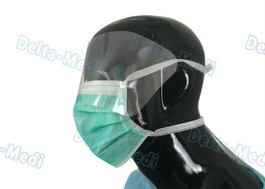 Lazo no tejido en resistente flúido de la máscara disponible protectora de la boca con el escudo del ojo